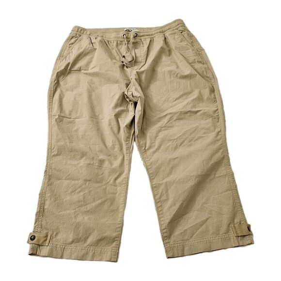 LL Bean Pants Womens 1X Sandbar Ripstop Pull On Capri Drawstring Outdoor NWT - Picture 1 of 10
